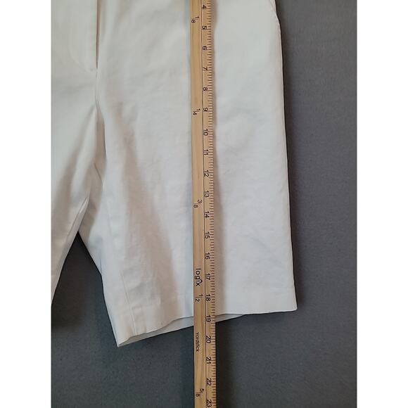 J. McLaughlin Women’s Size 10 White Celia Midi Shorts Cotton Twill EUC - Picture 7 of 11